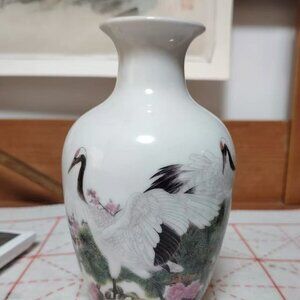 Decorative Ceramic Vase with Bird Design